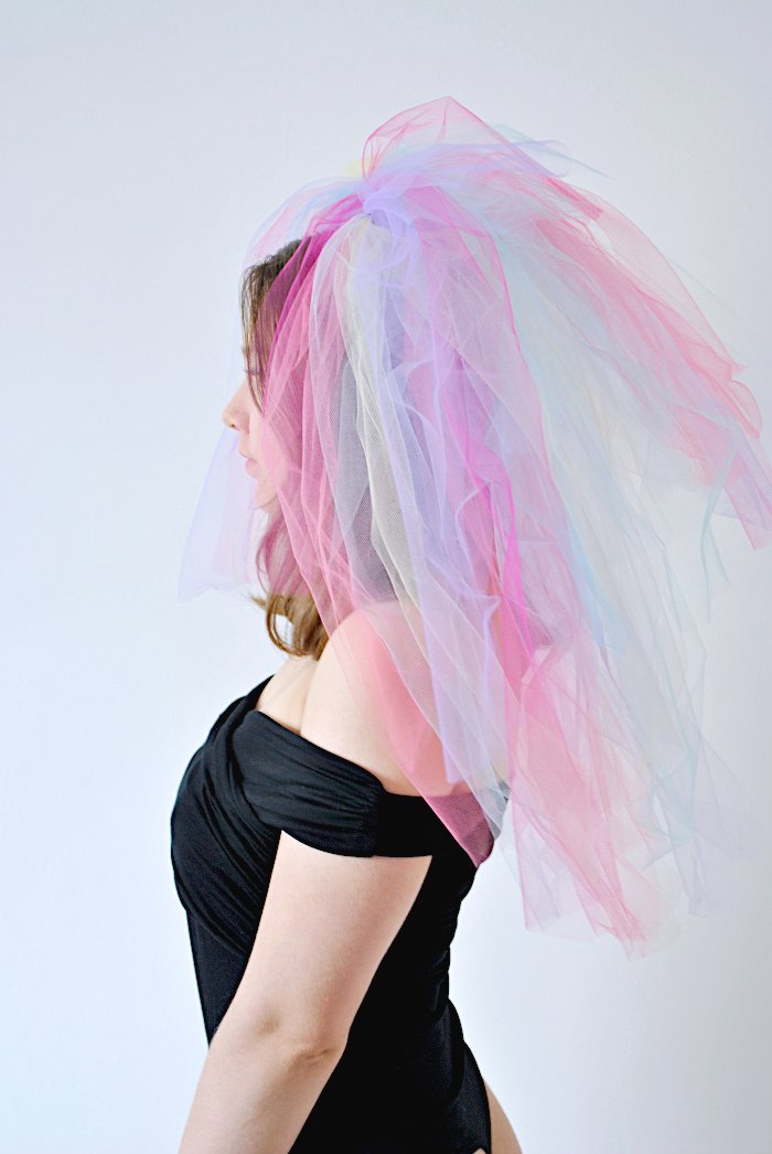 Hen Party Bride To Be Rainbow Unicorn Party Veil