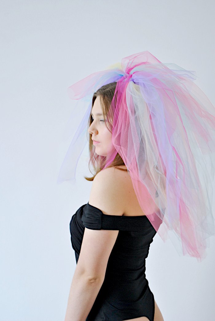 Hen Party Bride To Be Rainbow Unicorn Party Veil Hen Party Bride To Be Rainbow Unicorn Party Veil