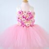 Girls Pink Floral Tulle Dress