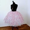Wedding Red Heart Print Bridal Maxi Tulle Skirt