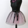 Women's Black & Pink Polka Dot Tulle Skirt