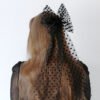 Long Tail Black Tulle Bow Hair Clip