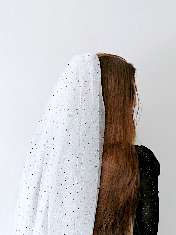 Sequin Alternative Bridal Party Tulle Veil