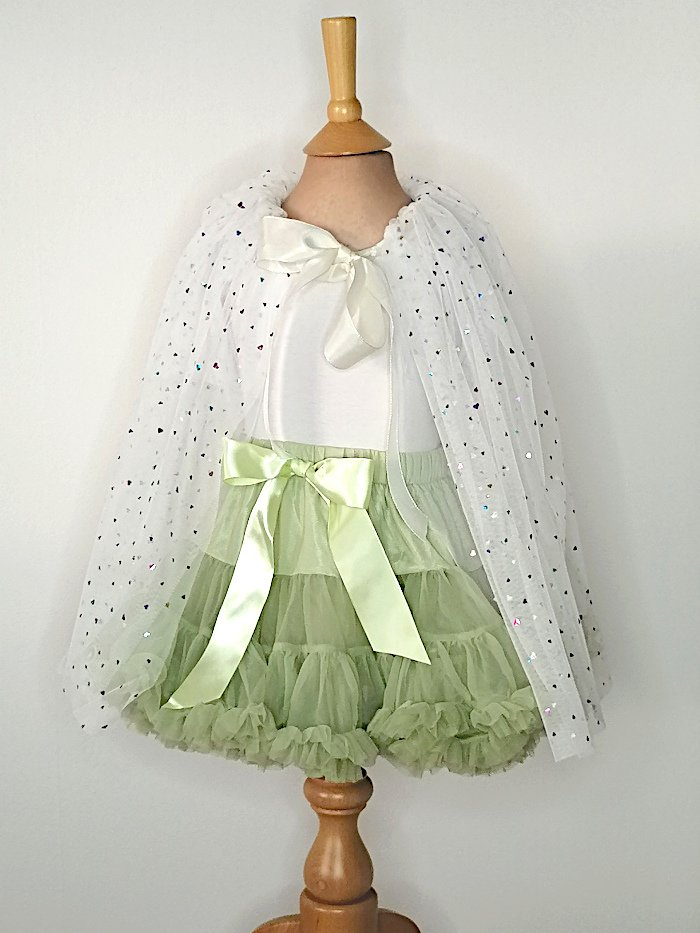 Princess Girls Sparkle Sequin Tulle Cape