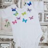Adorable Girls Butterfly Short Sleeve White Cotton Birtday Party Leotard