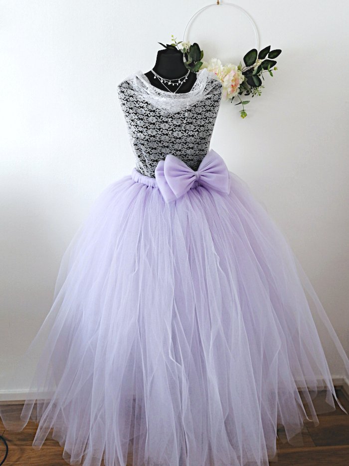 Women's Tulle Maxi Skirt With Bow Custom Made Size & Colours