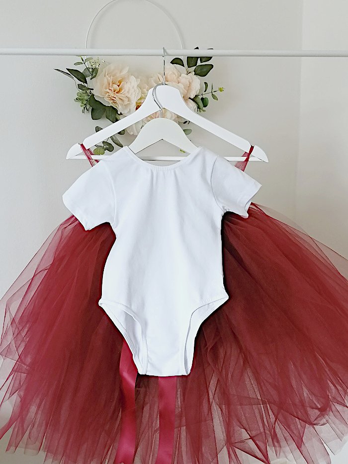 White Cotton Girls Short Sleeve Leotard