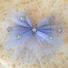 Girls Blue Tulle Bow Shimmer Stars Hair Clip