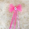 Girls Pink Ribbon Bow Tulle Hair Clip