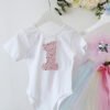 Toddler & Girls Glittery Birthday Party Cake Smash Leotard