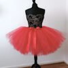 Women's Tulle Skirt In Red Elastic Waistband Tutu