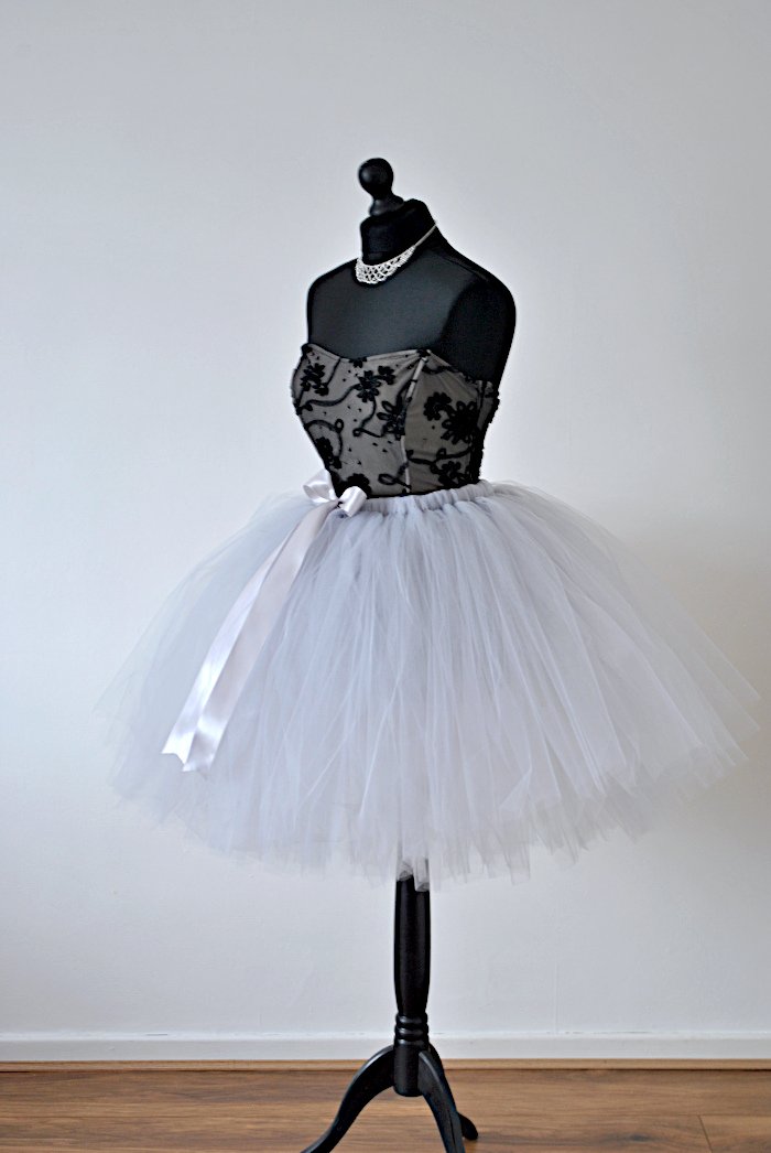 Layered Silver Tulle Skirt For Bridesmaids & Weddings