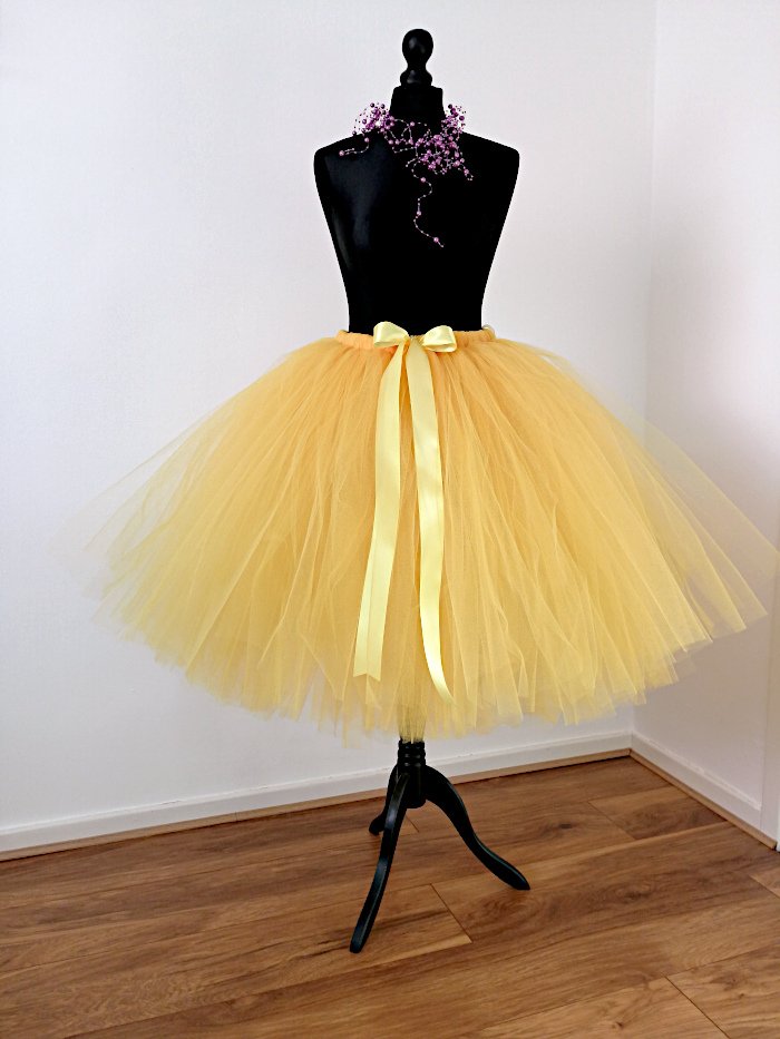 Sunflower Yellow Tulle Skirt Adult Golden Yellow Long Tutu Skirt
